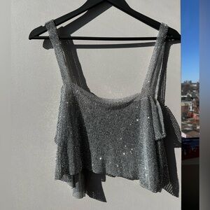 Beautiful sparkly open back going out top